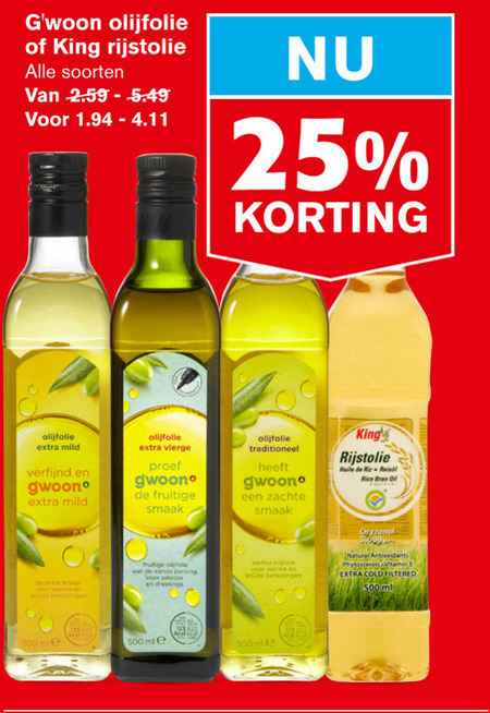 Gwoon   olijfolie folder aanbieding bij  Hoogvliet - details