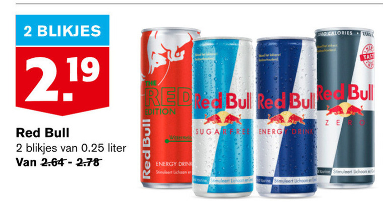 Red Bull   energiedrank folder aanbieding bij  Hoogvliet - details