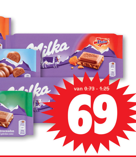 Milka   chocolade folder aanbieding bij  Dirk - details