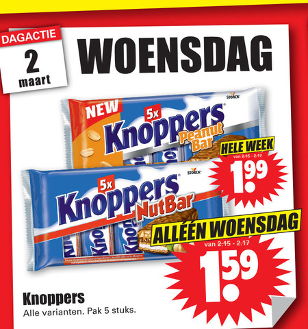 Knoppers   wafels folder aanbieding bij  Dirk - details