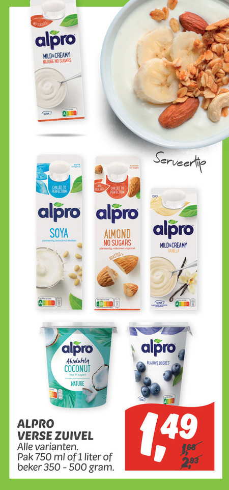 Alpro   soja yoghurt, soja zuivel folder aanbieding bij  Dekamarkt - details