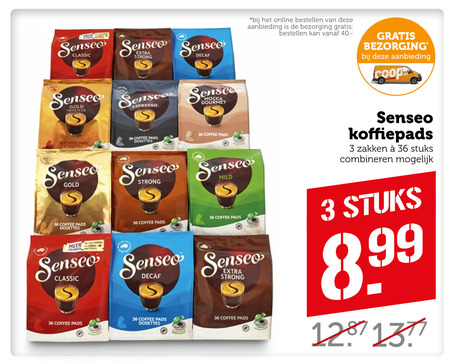 Douwe Egberts Senseo   koffiepad folder aanbieding bij  Coop - details