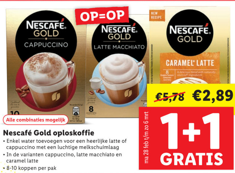 Nescafe   oploskoffie folder aanbieding bij  Lidl - details