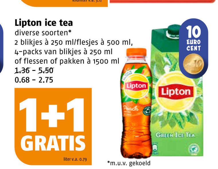 Lipton   ice tea folder aanbieding bij  Poiesz - details