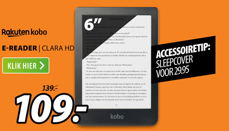 kobo   ebook reader folder aanbieding bij  Expert - details