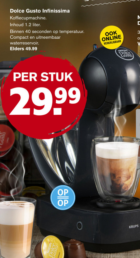 Krups   dolce gusto apparaat folder aanbieding bij  Hoogvliet - details