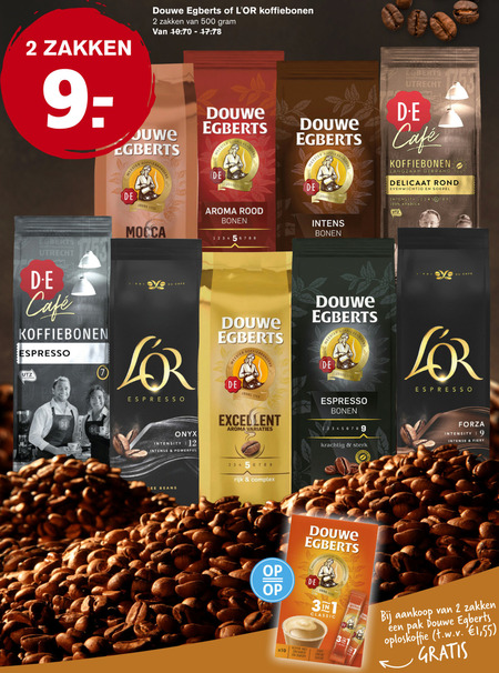 Douwe Egberts   koffiebonen folder aanbieding bij  Hoogvliet - details