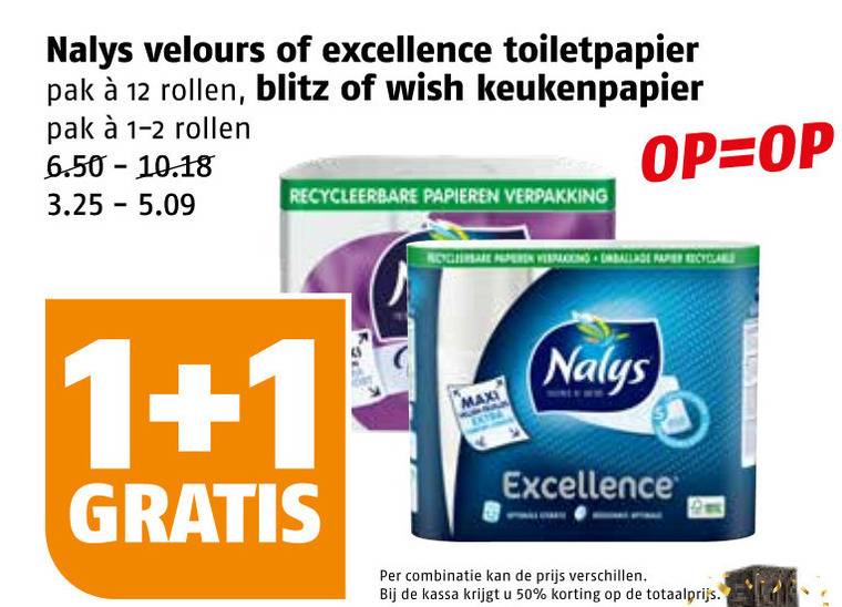 Nalys   keukenpapier, toiletpapier folder aanbieding bij  Poiesz - details