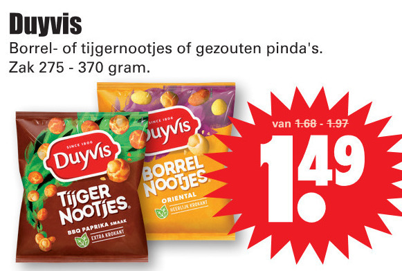 Duyvis   borrelnootjes folder aanbieding bij  Dirk - details