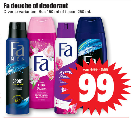 Fa   douchegel, deodorant folder aanbieding bij  Dirk - details