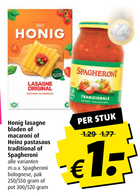 Honig Pastasaus Macaroni Folder Aanbieding Bij Boni Details