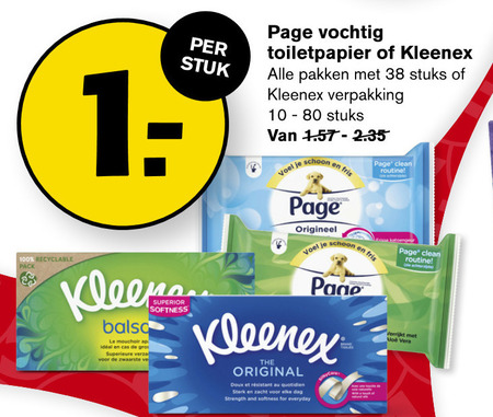 Kleenex   vochtig toiletpapier, zakdoek folder aanbieding bij  Hoogvliet - details