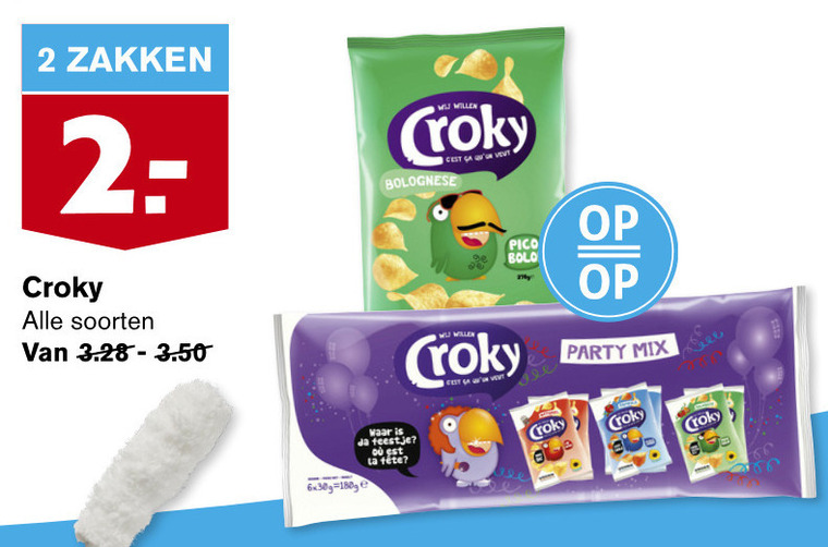 Croky   chips folder aanbieding bij  Hoogvliet - details