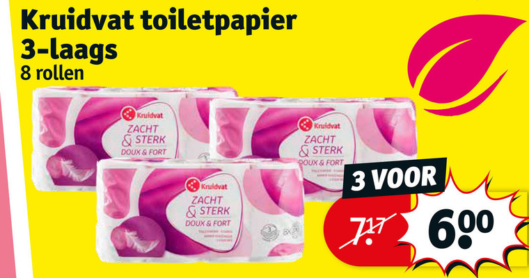 Kruidvat Huismerk   toiletpapier folder aanbieding bij  Kruidvat - details