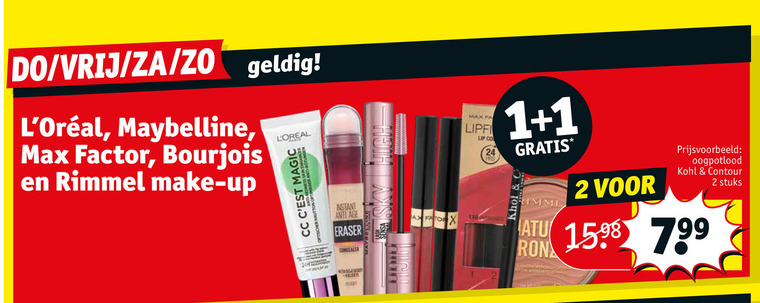 Maybelline   foundation, mascara folder aanbieding bij  Kruidvat - details