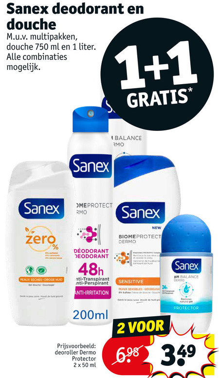 Sanex   deodorant, douchegel folder aanbieding bij  Kruidvat - details