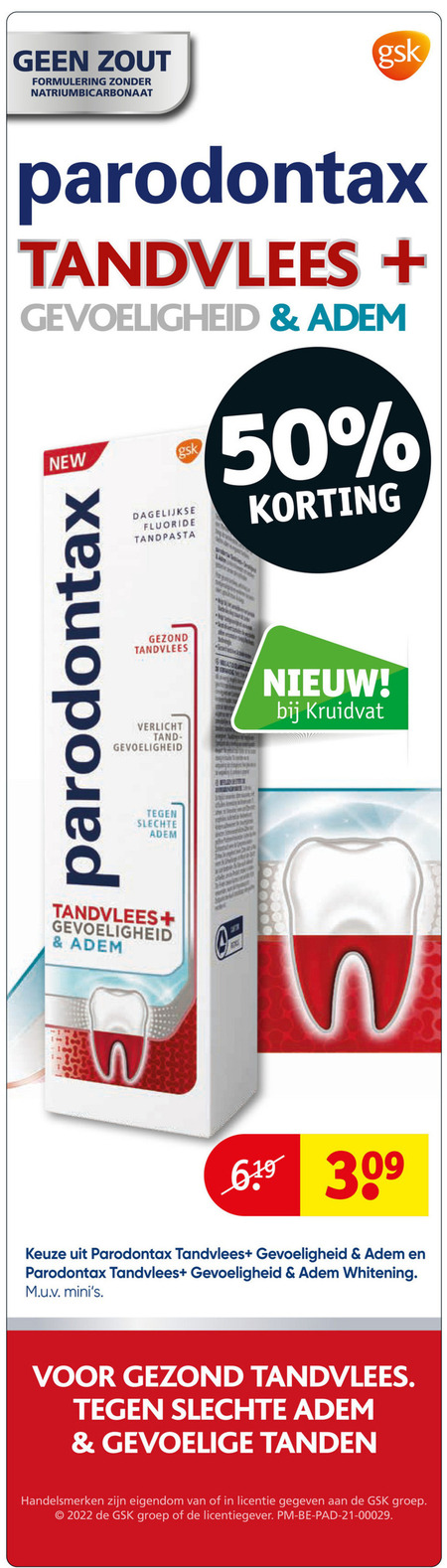 Paradontax   tandpasta folder aanbieding bij  Kruidvat - details