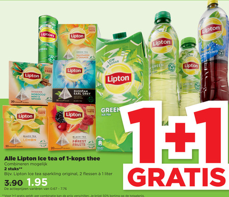 Lipton   thee, ice tea folder aanbieding bij  Plus - details