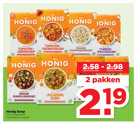 Honig   soep folder aanbieding bij  Plus - details