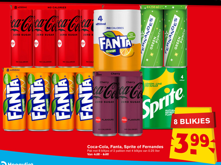 Sprite   frisdrank, cola folder aanbieding bij  Hoogvliet - details