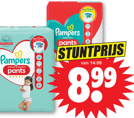 Pampers   luierbroekjes, luiers folder aanbieding bij  Dirk - details