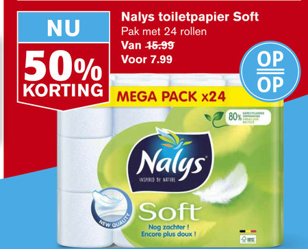 Nalys   toiletpapier folder aanbieding bij  Hoogvliet - details