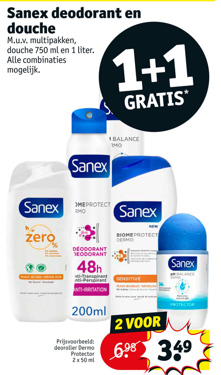 Sanex   douchegel, deodorant folder aanbieding bij  Kruidvat - details