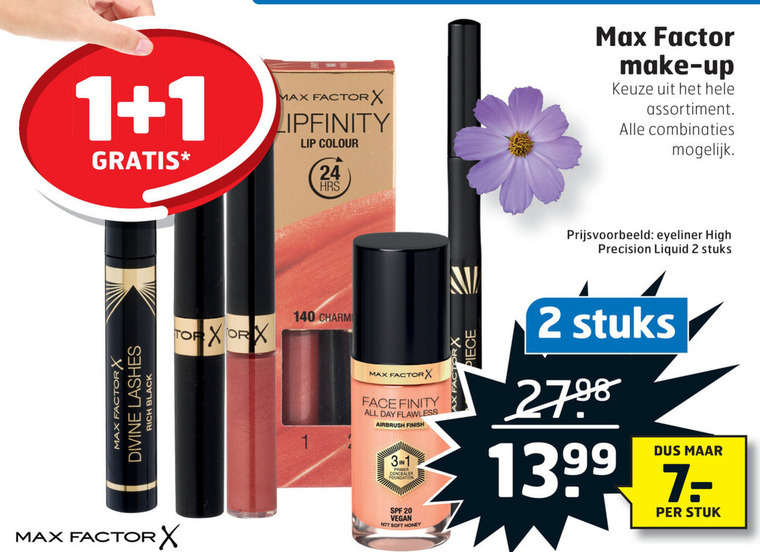 Max Factor   mascara, cosmetica folder aanbieding bij  Trekpleister - details