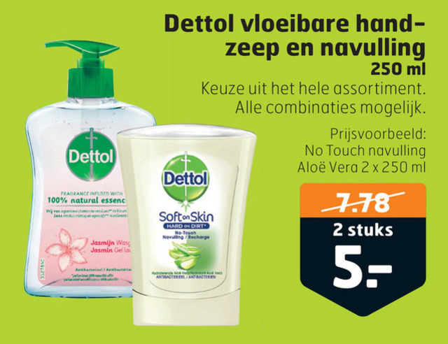 Dettol   handzeep folder aanbieding bij  Trekpleister - details