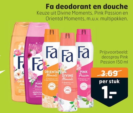 Fa   deodorant, douchegel folder aanbieding bij  Trekpleister - details