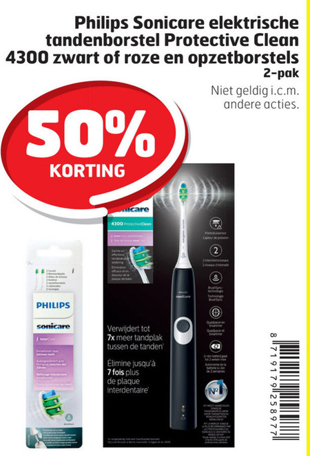 Philips   opzetborstel, electrische tandenborstel folder aanbieding bij  Trekpleister - details