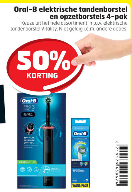 Braun Oral-B   electrische tandenborstel, opzetborstel folder aanbieding bij  Trekpleister - details