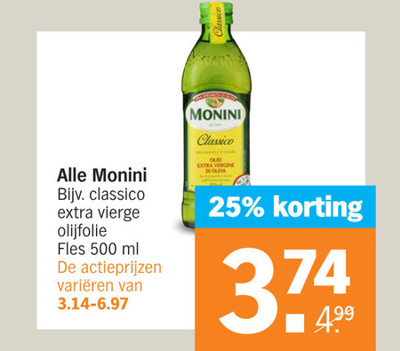 Monini   olijfolie folder aanbieding bij  Albert Heijn - details