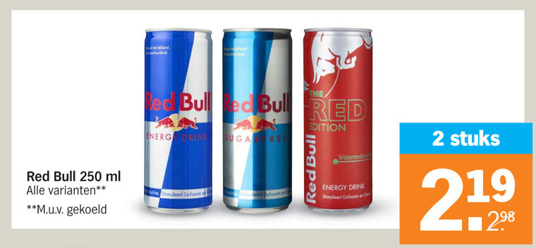 Red Bull   energiedrank folder aanbieding bij  Albert Heijn - details