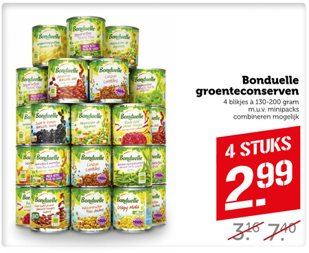 Bonduelle   groenteconserven folder aanbieding bij  Coop - details