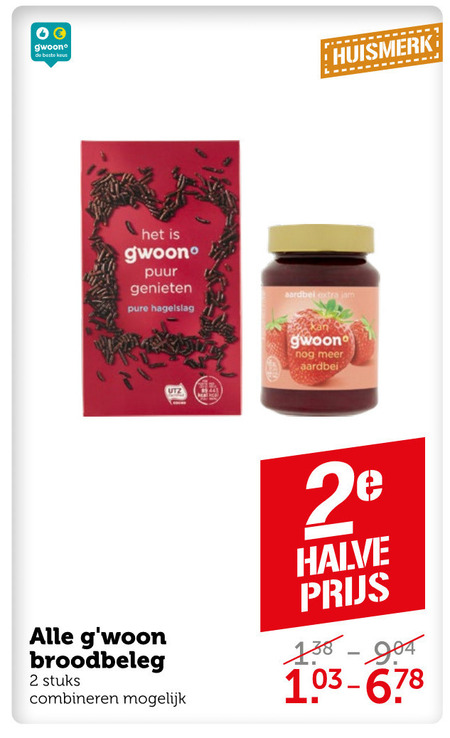 Gwoon   hagelslag, brood folder aanbieding bij  Coop - details