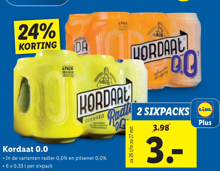 Kordaat   alcoholvrij bier folder aanbieding bij  Lidl - details