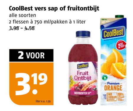 Coolbest   vruchtensap folder aanbieding bij  Poiesz - details