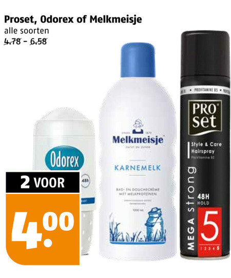 Odorex   deodorant, hairspray folder aanbieding bij  Poiesz - details