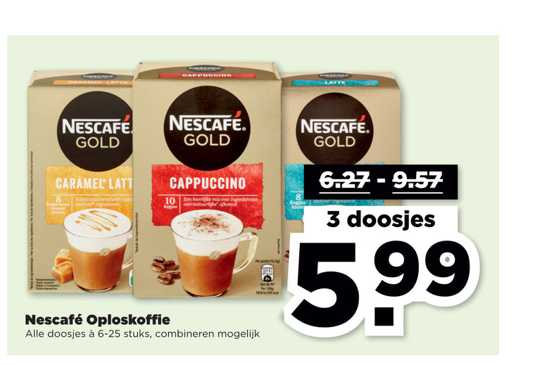 Nescafe   oploskoffie folder aanbieding bij  Plus - details