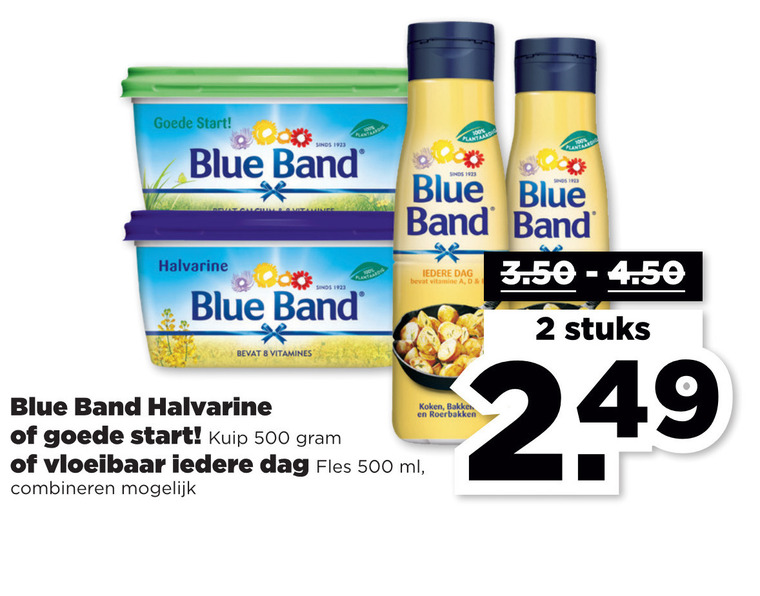 Blue Band   margarine, olie en vetten folder aanbieding bij  Plus - details