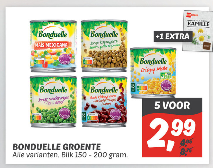 Bonduelle   groenteconserven folder aanbieding bij  Dekamarkt - details