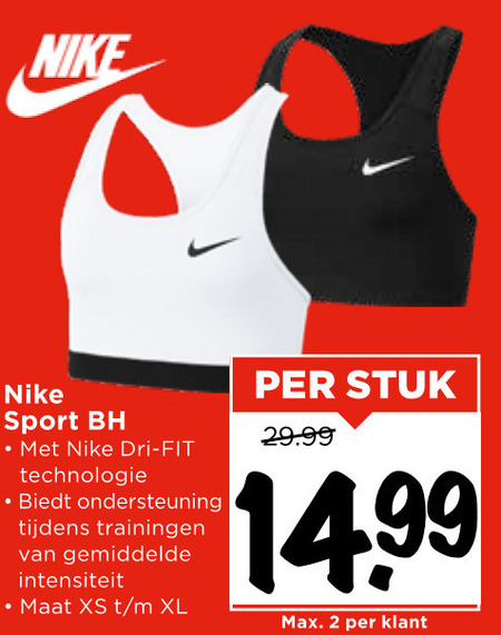 Nike   sport bh folder aanbieding bij  Vomar - details