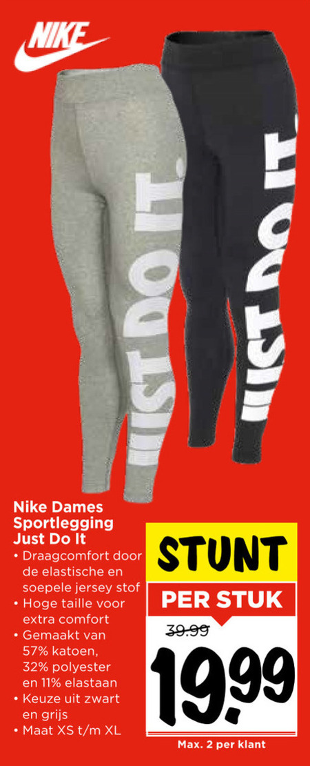 Nike   dameslegging folder aanbieding bij  Vomar - details