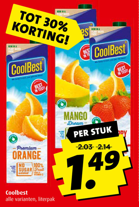 Coolbest   vruchtensap folder aanbieding bij  Boni - details