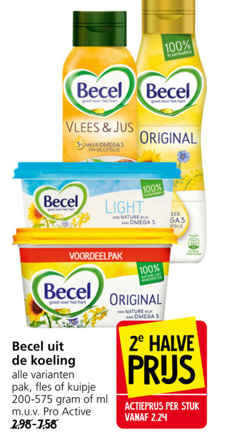 Becel   margarine, olie en vetten folder aanbieding bij  Jan Linders - details