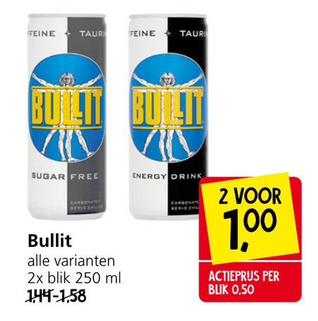 Bullit   energiedrank folder aanbieding bij  Jan Linders - details