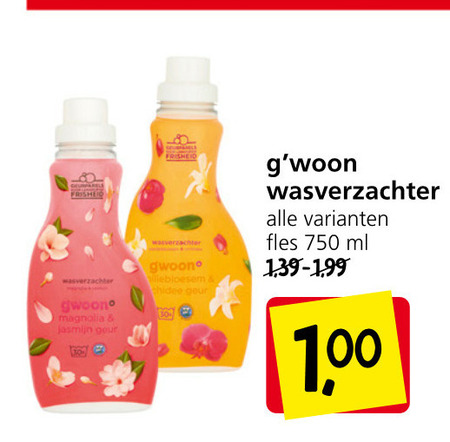 Gwoon   wasverzachter folder aanbieding bij  Jan Linders - details