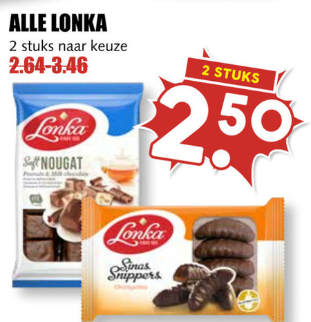 Lonka   fudge, noga folder aanbieding bij  MCD Supermarkt Basis - details