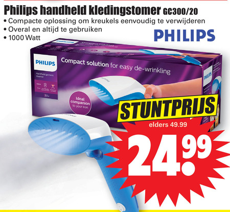 Philips   handstoomreiniger folder aanbieding bij  Dirk - details